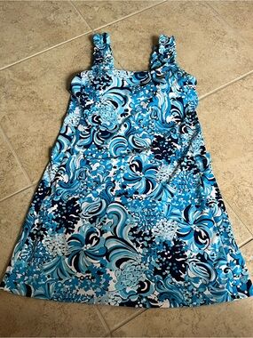 Lilly Pulitzer Blue Multi Wave Floral Mini Dress
